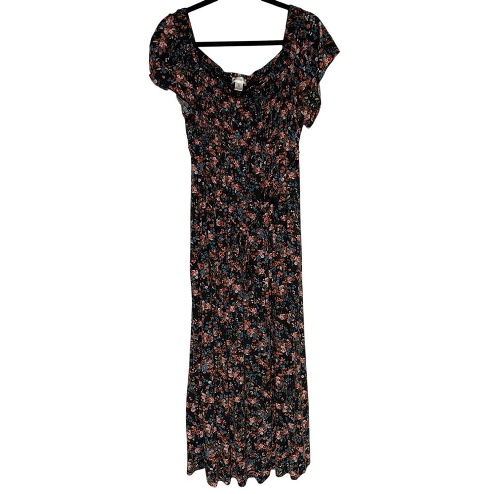 Motherhood Maternity Floral Smocked Short-sleeve or Off the Shoulder Maxi Dress